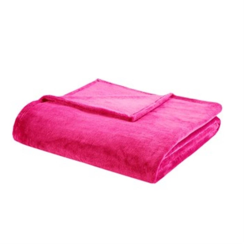 Intelligent Design Microlight Plush Luxury, Oversized Throw Blanket, Premium All Season Cover for Bed, Couch, King, Pink - Image 1
